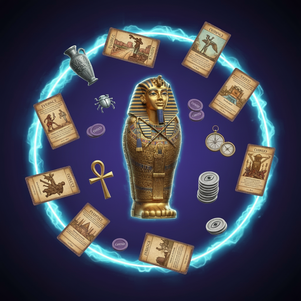 Players debating clues and exposing hidden roles in The Cursed Museum