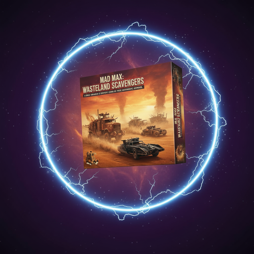 Mad Max: Wasteland Scavengers game box with gritty post-apocalyptic artwork.
