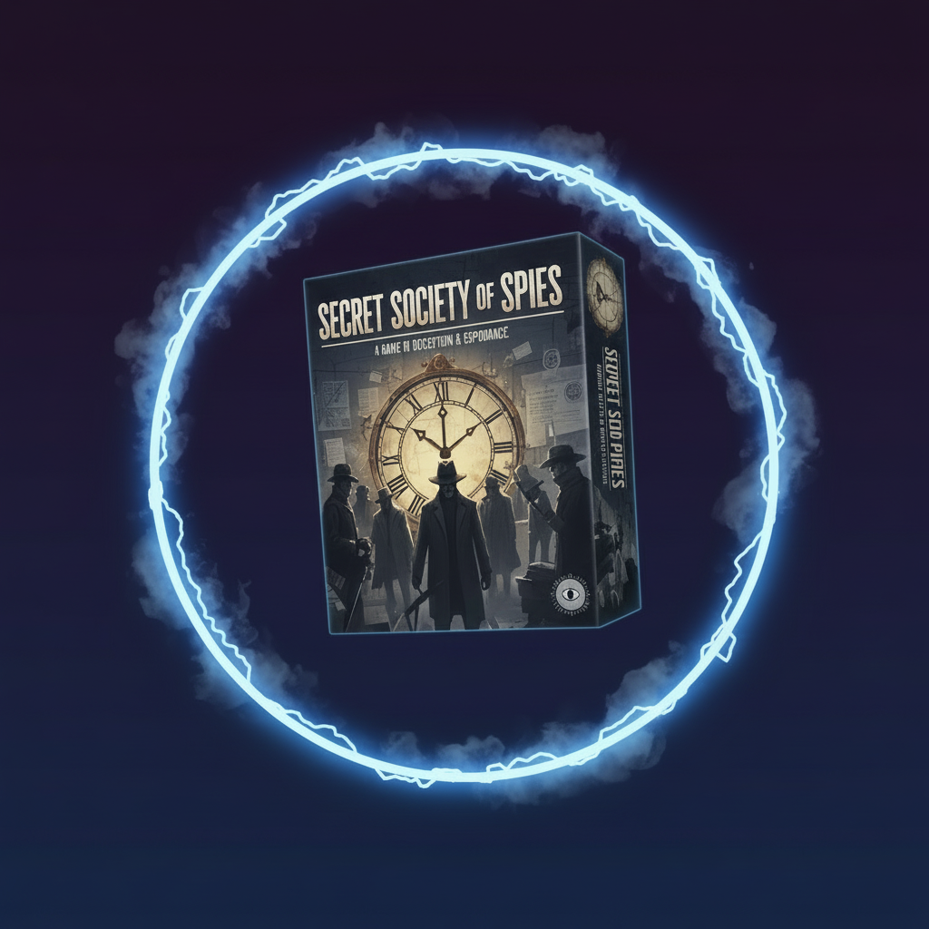 Secret Society of Spies game box with elegant espionage artwork.