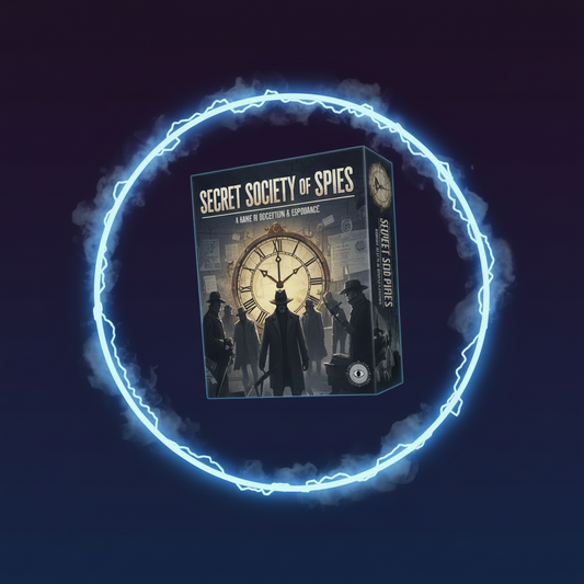 Secret Society of Spies game box with elegant espionage artwork.