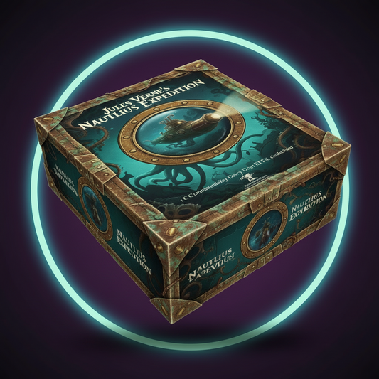 Nautilus Expedition game box with vintage deep-sea adventure artwork.