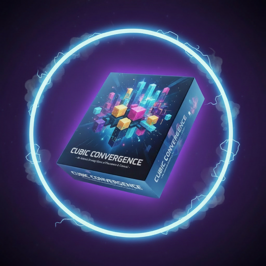Cubic Convergence minimalist abstract board game box with geometric artwork.