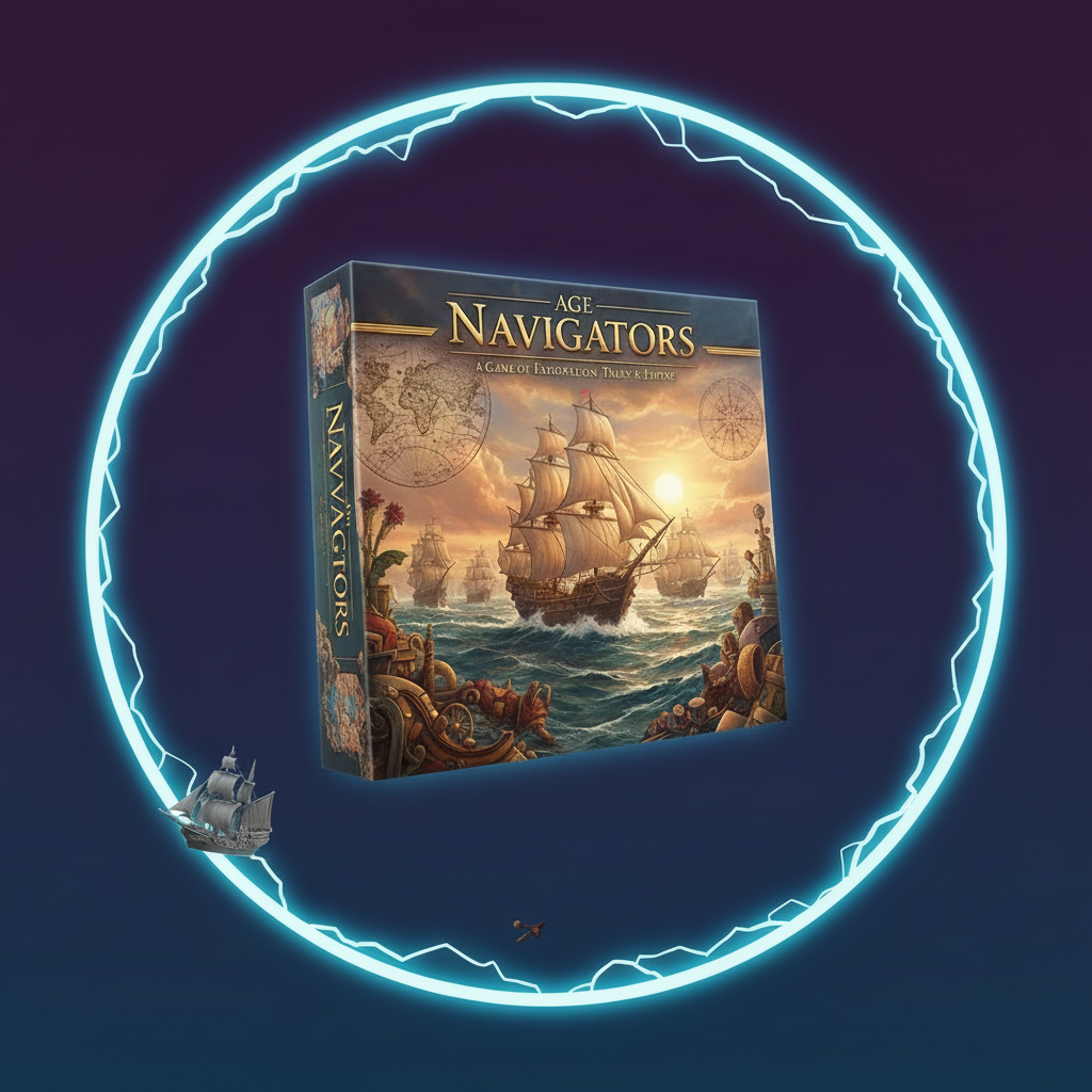 Age of Navigators game box with cartographic exploration artwork.