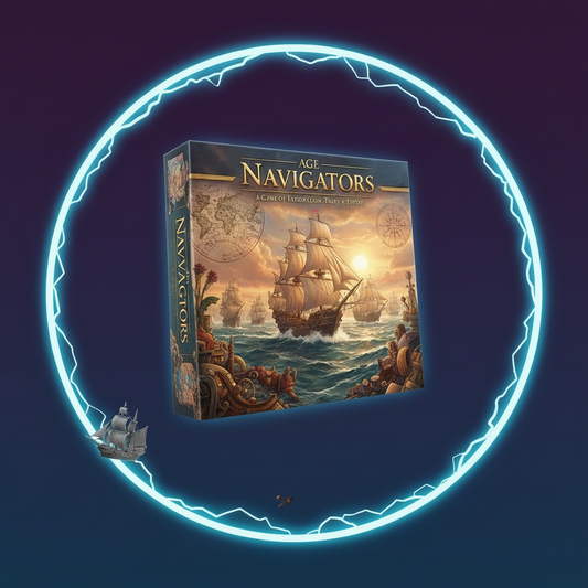 Age of Navigators game box with cartographic exploration artwork.