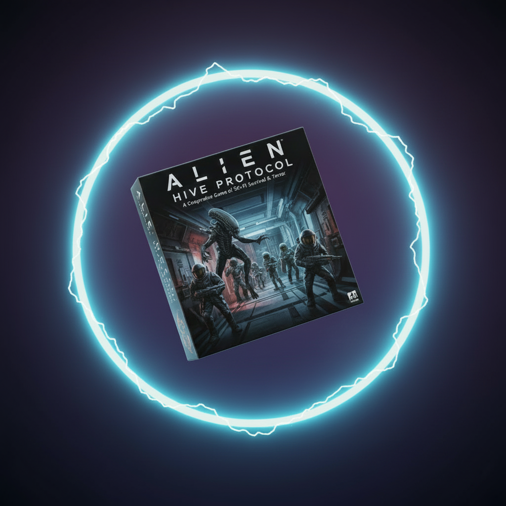 Alien: Hive Protocol board game box with dark sci-fi horror artwork.