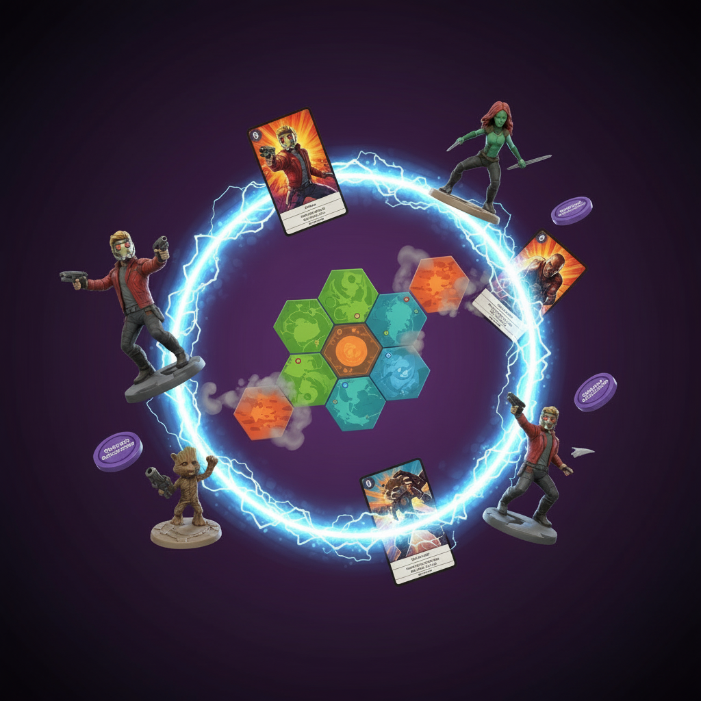 Players exploring galactic locations and fighting cosmic villains together