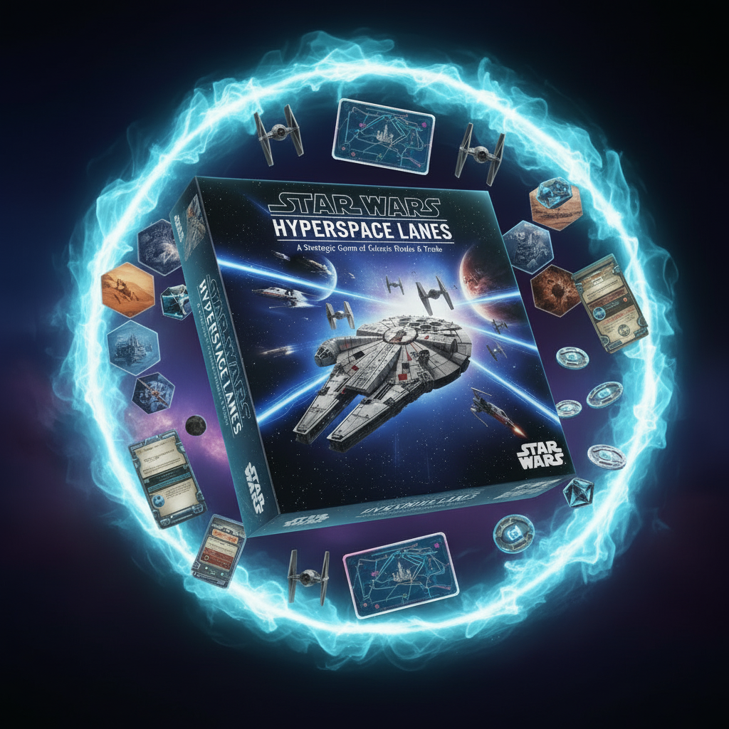 Galactic route tiles, faction boards and ship tokens on the table