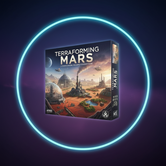 Terraforming Mars: The Core board game box with eco-sci-fi artwork
