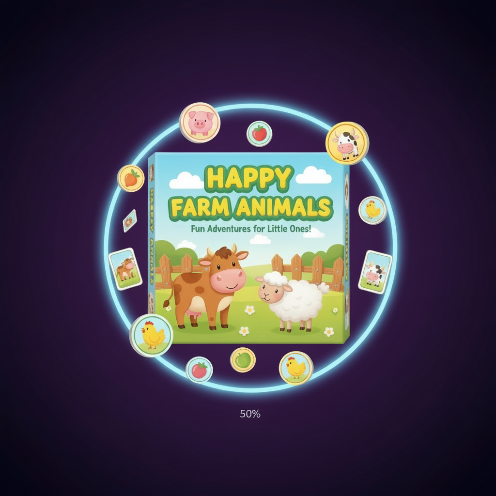 Happy Farm Animals — Premium Educational Board Game for Kids