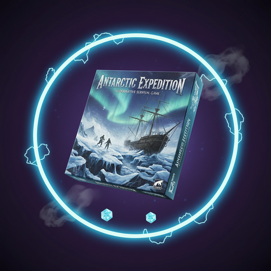 Antarctic Expedition game box with polar survival artwork