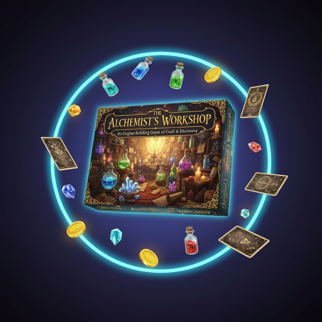 Players building alchemical engines and triggering combo chains.